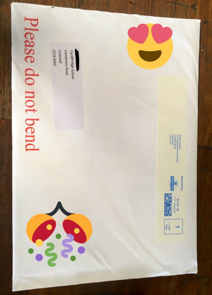 Year 12 your Cambridge Chemistry Challenge certificates have arrived! Collect them Thursday lunchtime from S21