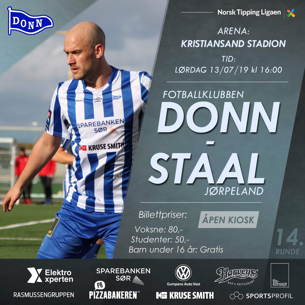FKDonn's tweet photo. Vi spiller vårsesongens siste kamp til lørdag, mot @staal1919 hjemme på Kristiansand stadion. Vel møtt, venner!💙 #fkdonn https://t.co/tUXUguiKY6