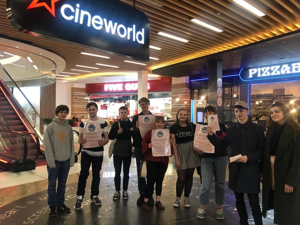 SourceScot's tweet photo. 'Cat-Calling It Out': Protests at Cineworld over 'culture of harassment' facing workers
https://t.co/rei0AEXyg3
Protest organised by @betterthanzero in response to calls from a number of staff in Glasgow who feel let down by the company’s inaction on workplace sexual harassment. https://t.co/KcQLEhyHNq