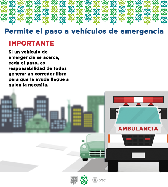 OVIALCDMX's tweet photo. Al oír una sirena, orille su vehículo y permita el paso de servicios de emergencia, genere un corredor libre para que la ayuda llegue. https://t.co/pCM0sIzYyf