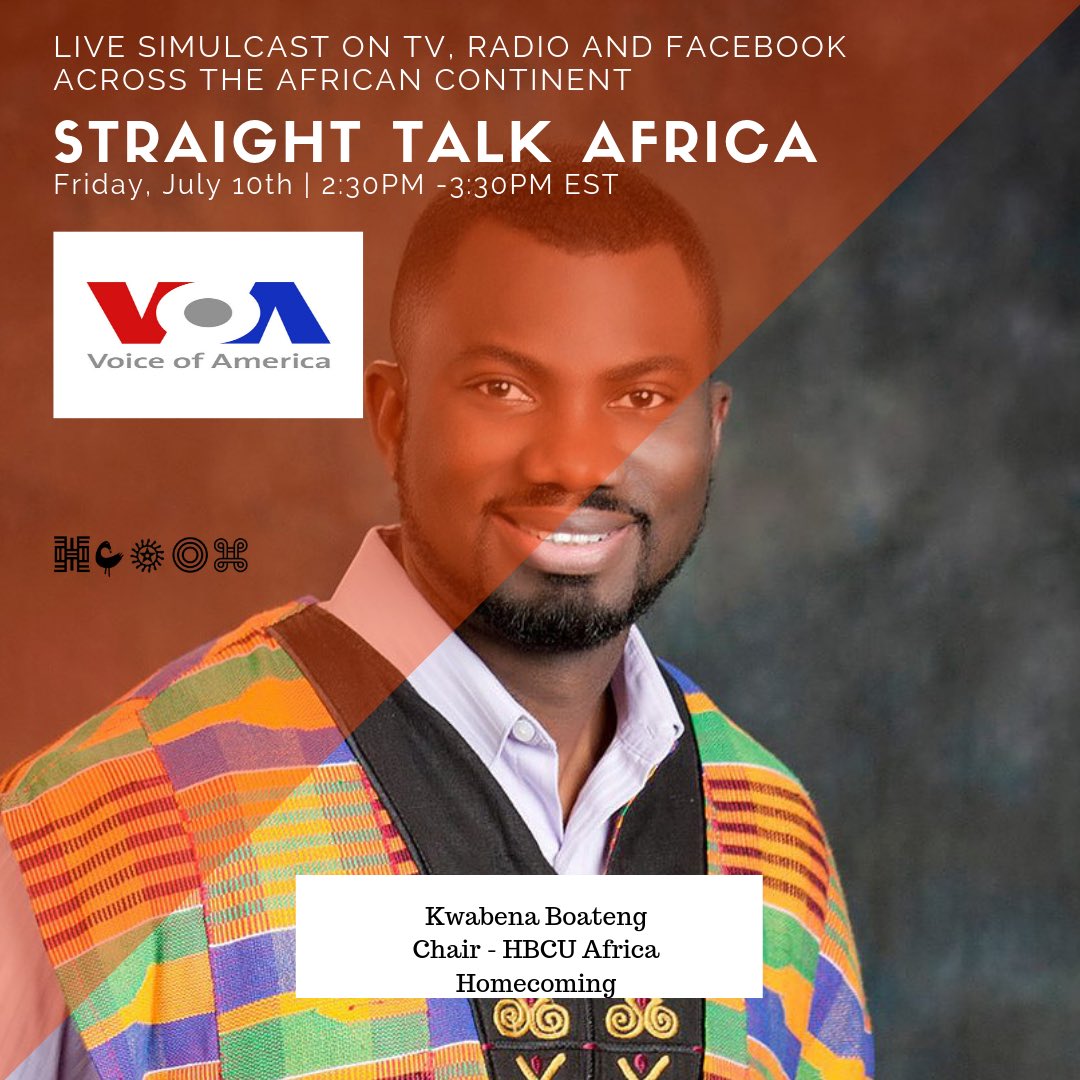 **What are HBCUs? ..and what do they have to do with the African Past, Present and Future? Tune in. 
Straight Talk Africa is VOA’s flagship program to Africa. It is a live, one-hour..More information is available on VOA website: bit.ly/2KzqVDx
 #hbcuafricahomecoming