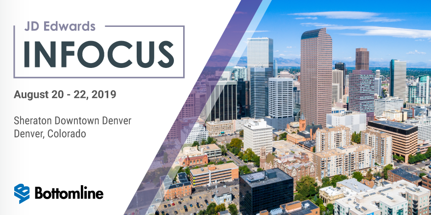 bottomlinepay's tweet photo. Heading to Denver for #JDEINFOCUS? Visit Booth #408 for all you need to know about #APAutomation , #InvoiceAutomation and #IntegratedPayables. https://t.co/0U79c1W6Bo https://t.co/bLHpKIvdpd