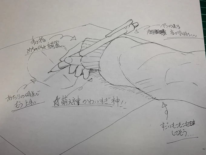 これわかるかなー

Twitterでときどき流れてる女性絵師のメイキング動画で

手が汚れないようにする方法 