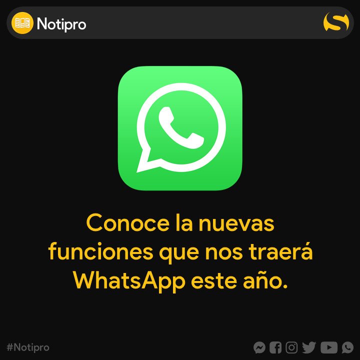 _solupro's tweet photo. Conoce las nuevas funciones que nos traerá WhatsApp este año. #Notipro #Solupro #Noticia #actualizaciones #actualizacion #whatsapp #message #software #ui #ux #interfaz #darkmode #modooscuro #mododenoche #qr #LectorDeCodigo #codigo #android #ios #app #apps #store #beta https://t.co/dLkKQ1nN8L