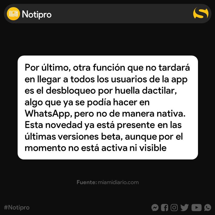 _solupro's tweet photo. Conoce las nuevas funciones que nos traerá WhatsApp este año. #Notipro #Solupro #Noticia #actualizaciones #actualizacion #whatsapp #message #software #ui #ux #interfaz #darkmode #modooscuro #mododenoche #qr #LectorDeCodigo #codigo #android #ios #app #apps #store #beta https://t.co/dLkKQ1nN8L