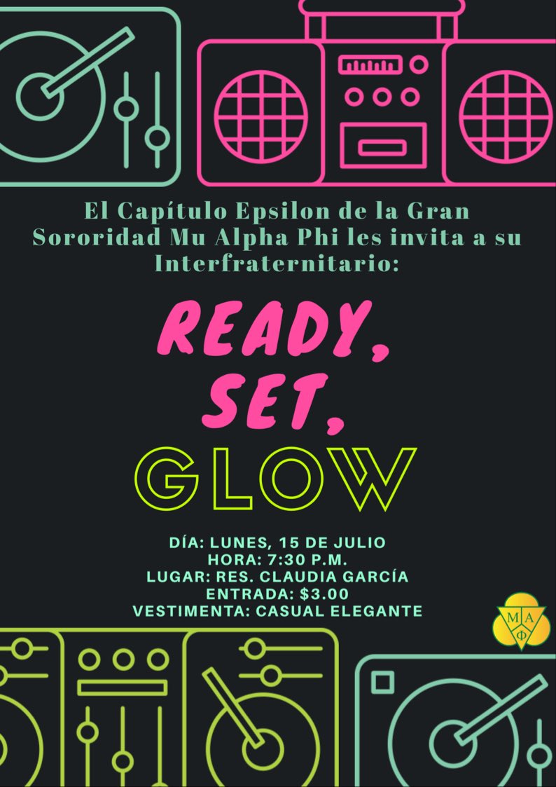 epsilon_map's tweet photo. El Capítulo Epsilon de la Gran Sororidad Mu Alpha Phi los invita a sus actividades de la semana de integración. ✨
-Car Wash 🚗
-Interfraternitario💃🏻
-Misiones👀
-Show de neófitas 🎭

Estas actividades serán open para el público general *NRDA*

¡Los Esperamos! 💛💚 https://t.co/IVI30luRJI