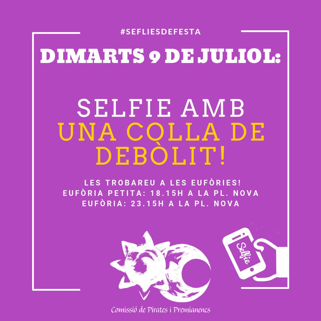 martidepremia's tweet photo. ☀️ Tothom alerta! Comença la Festa Major i començen les #selfiesdefesta! #sompremianencs #sompirates https://t.co/oTJAbadFdl