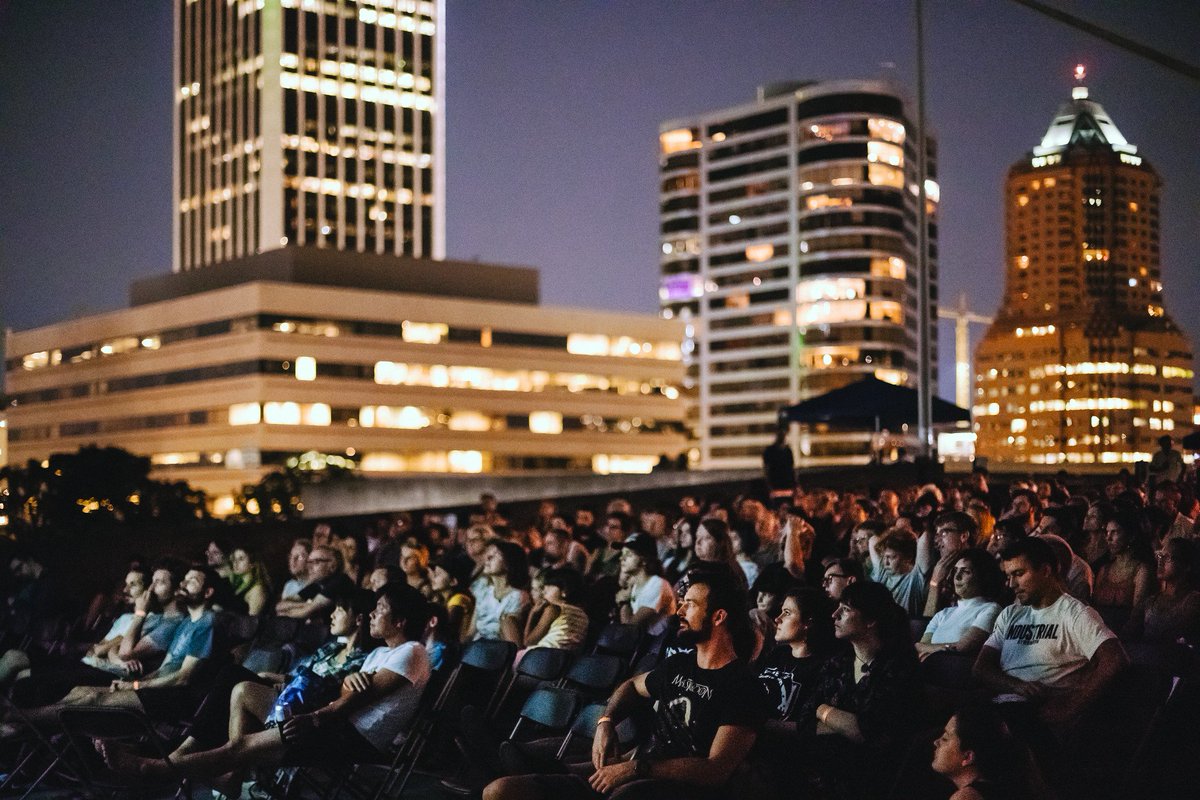 Portland_State's tweet photo. Enjoy a movie while gazing across the Portland skyline at sunset, as @nwfilmcenter's Top Down Rooftop Cinema series returns to campus this summer, July 25-28. 📽🍿 https://t.co/AGuE9cdQI8 https://t.co/Z8vmRUS5hw