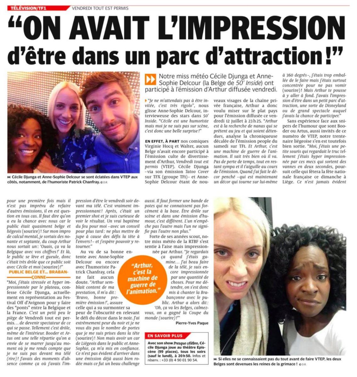 Satisfaction_tv's tweet photo. Bienvenue à nos petits nouveaux @ceciledjunga @patrickchanfray &amp; @Ansofike dans la spéciale Summertime de #VTEP vendredi soir⛱
Merci à @ladh pour l'article 🗞 https://t.co/AineZfbhqJ