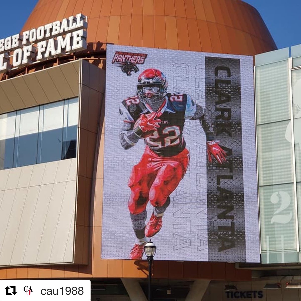 CAUAlumRelation's tweet photo. The #SIAC football media day is full swing! #CAU Athletics head coach, #TimBowens is present and ready to roll out a successful season at the College Football Hall of Fame in Atlanta, Ga.! #hbcufootball #hbcusports #wearecau #Letsgetit #LetsEatCAU! https://t.co/KIzaPiw3Di