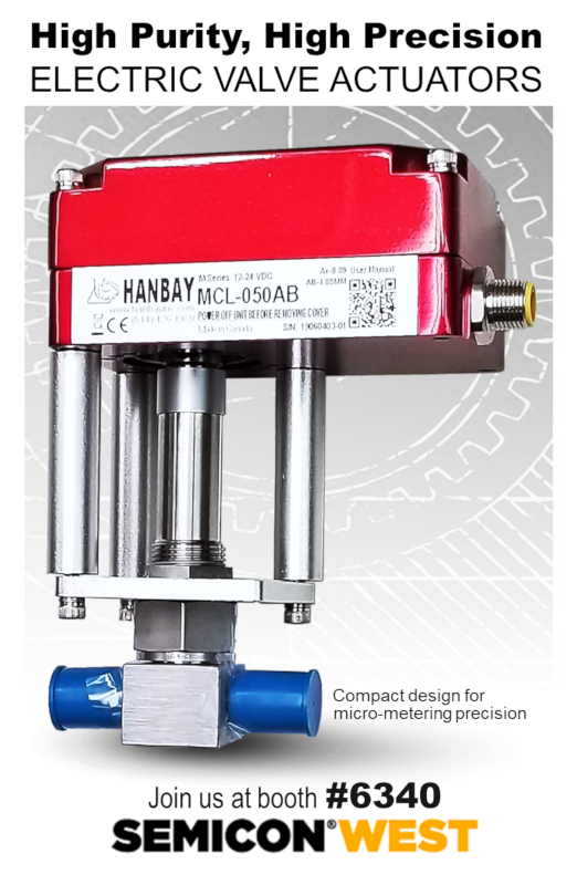 Hanbay_Inc's tweet photo. Catch our live demos and see what micro precision flow control looks like at #SEMICONWest https://t.co/j1wHOxIjmb