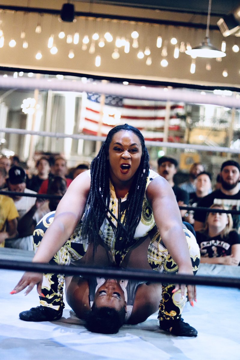 VeraSadlyPhoto's tweet photo. Any move where @fayejackson419 sits on your face is the greatest move in pro wrestling history tbh @WWRProWrestling #WWRCake #LetThemEatCake https://t.co/erebieNkzV