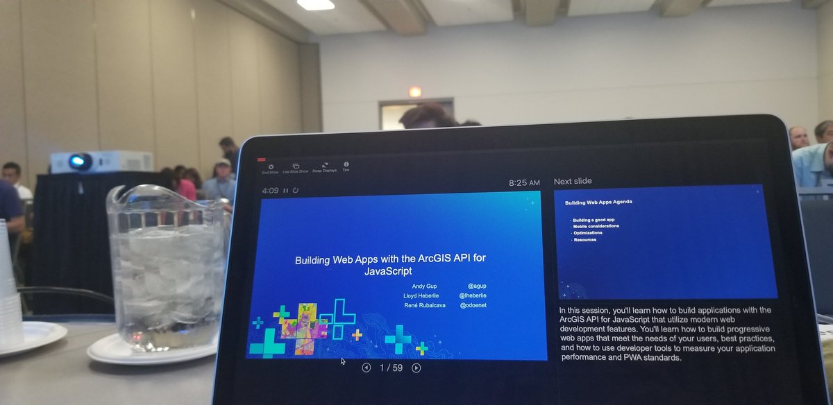 odoenet's tweet photo. About to start talking build web apps with #arcgis api for #javascript in 17B at #esriuc. Swing on by! #geodev #earlydev https://t.co/l42iB3uCw6