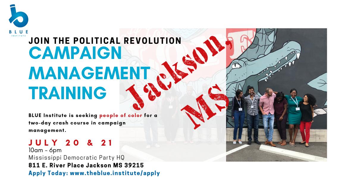 BLUE Institute is heading to #JacksonMS --- <a href="/msdemocrats/">MS Democratic Party</a> ! Apply today!! theblue.institute/apply