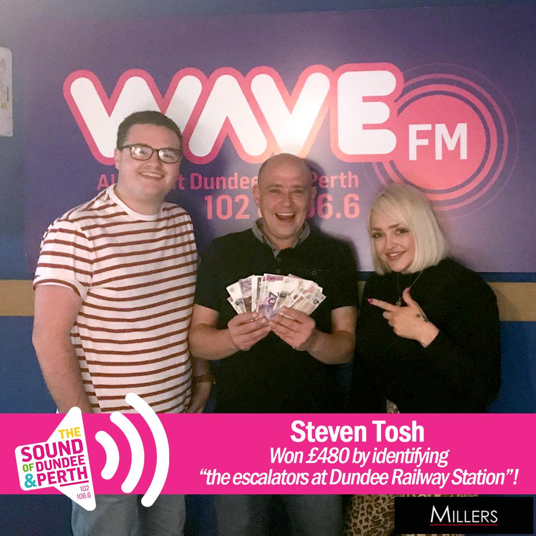 Money collected! 💰 Congratulations once again to Steven Tosh in the Hilltown, whose keen ear won him £480 on the Sound of Dundee and Perth, with Millers of Carnoustie and Montrose! #LocalRadio #LocalWinners #Dundee #Perth
