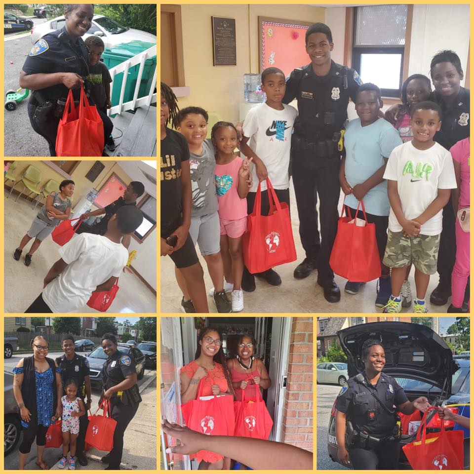 NorthernwayThe's tweet photo. At the Northern we like to do small things with great love and good intentions. Earlier this month, ND Officers handed out food to members of our community simply because we care. Many thanks to Heaven on Earth now for providing the bags of food. #thenorthernway #baltimorepolice https://t.co/MGRSPfr2PG