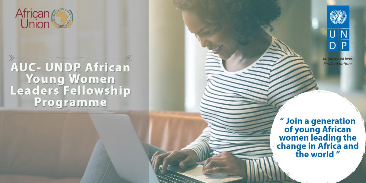 UNDPAfrica's tweet photo. We are looking for #young talented #African #women to lead the sustainable development agenda. If you are a citizen of @_AfricanUnion, apply to the African Young Women Leaders Fellowship Programme @UNDP here: https://t.co/KyLXcckQan 

Deadline is August 1st! #NextGenUNDP #SDGs https://t.co/QCRsxzmb9L