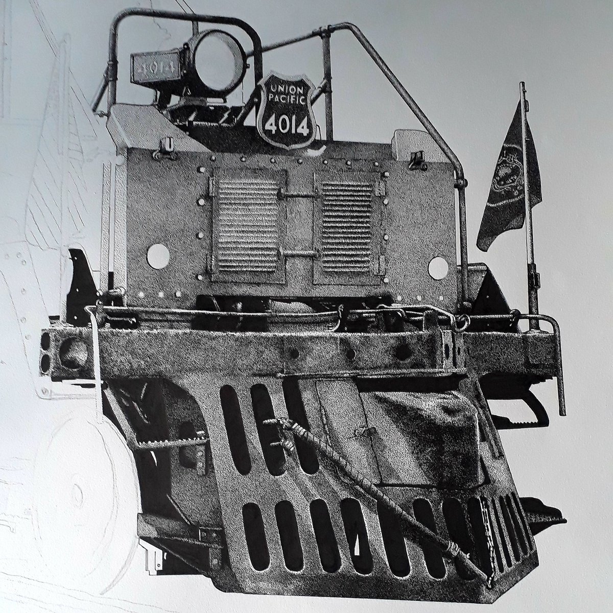 pontilhismo's tweet photo. BIG BOY Locomotive WIP.
100cm x 70cm
Stippling Pontilhismo Dotwork #bigboy #bigboylocomotive #locomotivebigboy #locomotiveart #locomotive #dots #drawing #unionpacific #illustration #unionpacific4014 #mramos #realism #dotworknow #bigboytrain #artists_worldly #railroad https://t.co/KhktPJNHc6