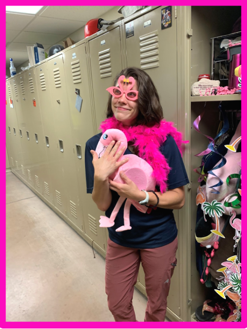 ElAgather's tweet photo. If you've ever wondered, "how many flamingos can you fit inside a locker?" today is your lucky day.. Just kidding. We didn't count them but it's a lot! #FlockingFundraiser #FargoParks #UnitedWayofCassClay https://t.co/VvYgBaaYvr