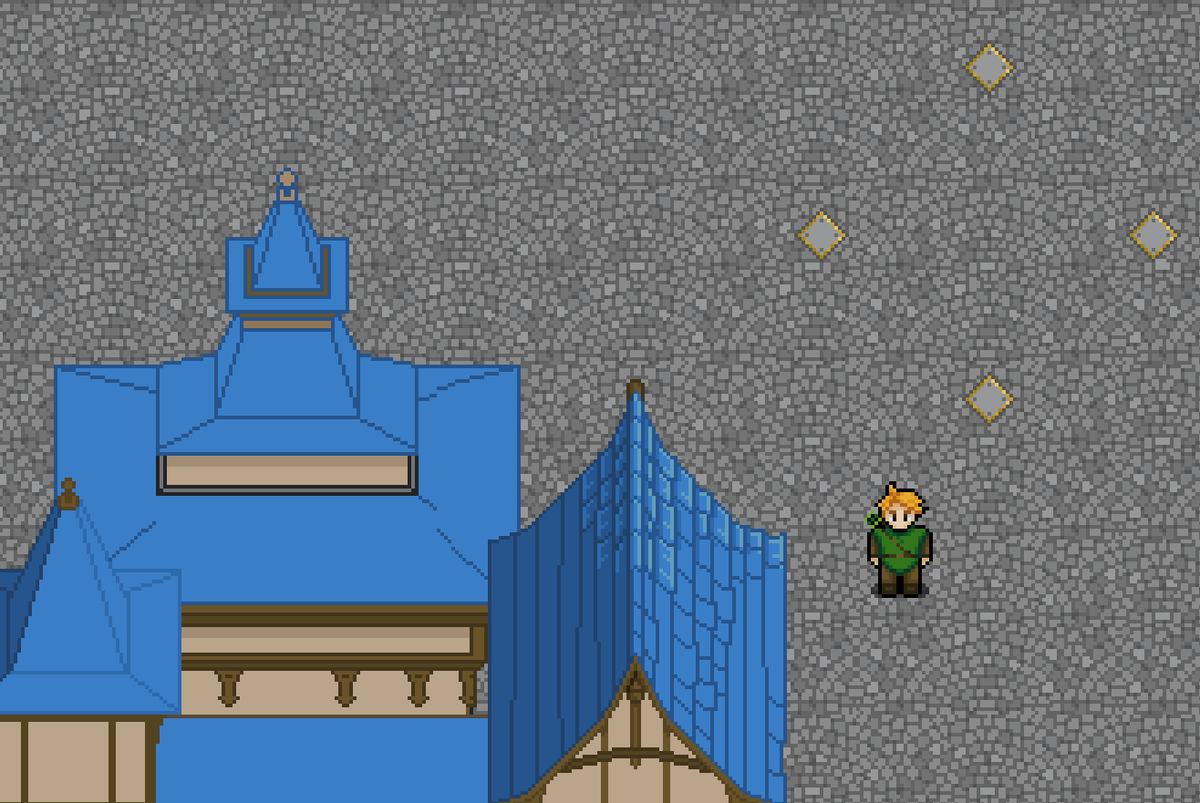 loreweaver_cw's tweet photo. Here's today's #wip. Starting a new city from scratch is hard. Gonna be a good while to get these roof textures done. #gamedev #indiedev #warofvelana #tbrpg #rpg #pixelart https://t.co/8TG8p23Bef