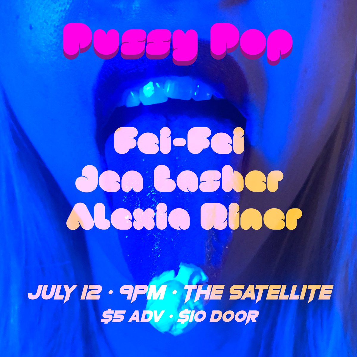 TheSatelliteLA's tweet photo. Looking for P*SSY POP?! It’s THIS FRIDAY 7/12 at The Satellite! A pop dance rave party by @DJFEIFEI #JenLasher #AlexiaRiner presented by @SpacelandLA #popmusic #danceparty #poprave $5 advance/ $10 at the door/ 21+ https://t.co/NKADqoobRy https://t.co/xSzZ7X0P79