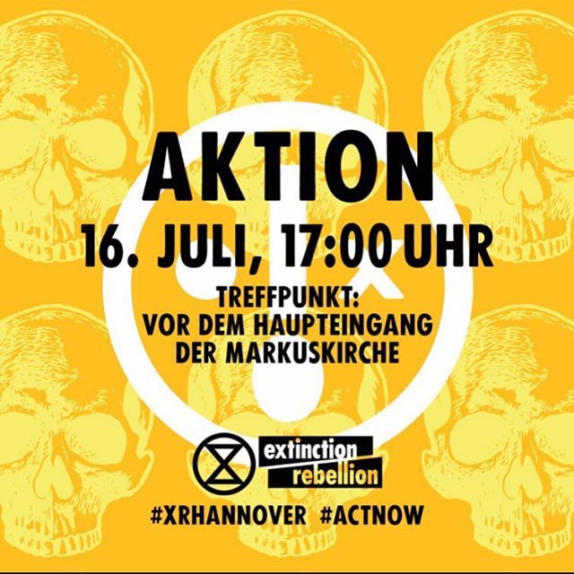 Ort und Zeit für unsere nächste Aktion stehen fest. ☠️Wir treffen uns um 17:00 vor der Markuskirche. Dort wollen wir die Aktion zunächst gemeinsam besprechen, bevor es dann losgeht. Einschließlich Vor- und Nachbesprechung setzen wir für die Aktion zwei Stunden an. Es gibt ke…