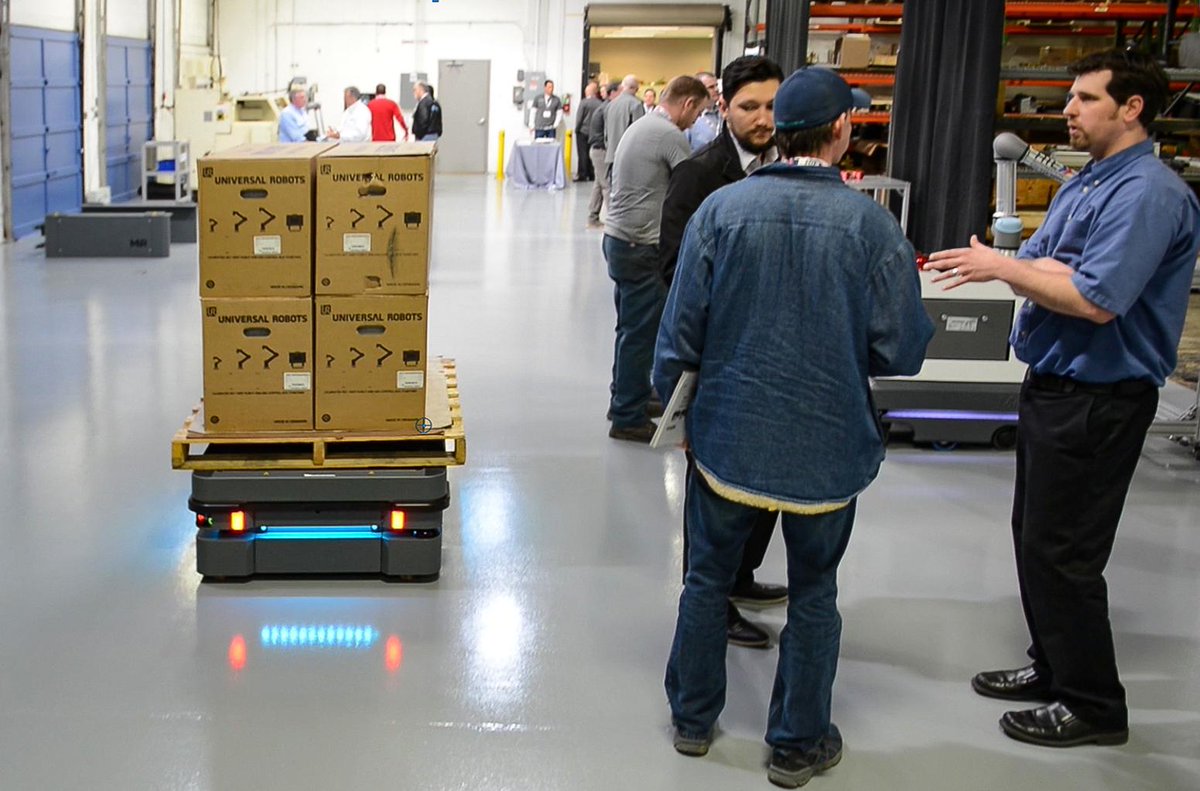 HTE_Automation's tweet image. Come see live action as collaborative robots POLISH, INSPECT, PICK &apos;n PLACE, and ASSEMBLE.  Also see a Cobot as it tends a machine while Autonomous Mobile Robots effortlessly navigate the crowd. @Universal_Robot @MobileIndRobots