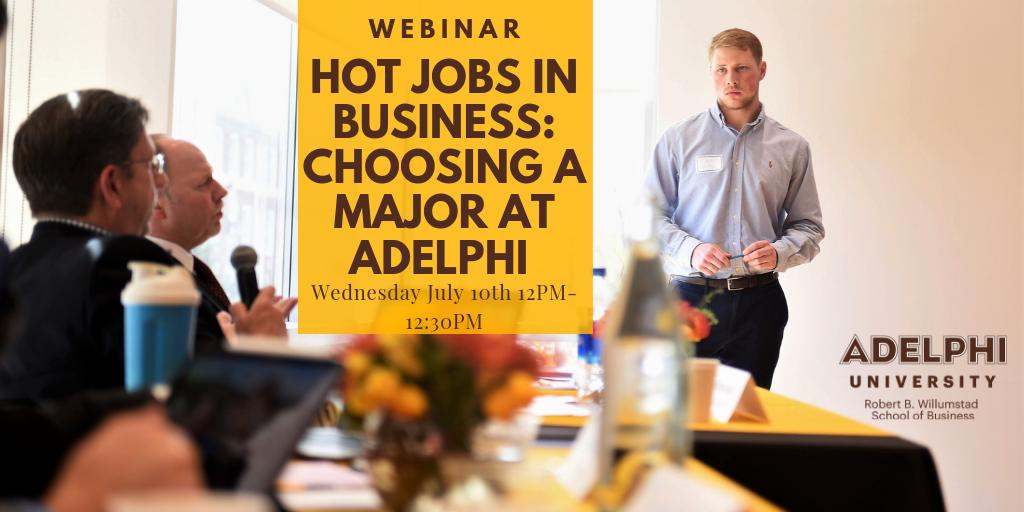 AdelphiWSB's tweet image. Do you want to get an internship or learn more about high growth business jobs? Then join us this Wednesday July 10th from 12PM-12:30PM for an informative webinar about Adelphi WSB’s #AASCB accredited business majors! Register today at connect.adelphi.edu/register/?id=7….