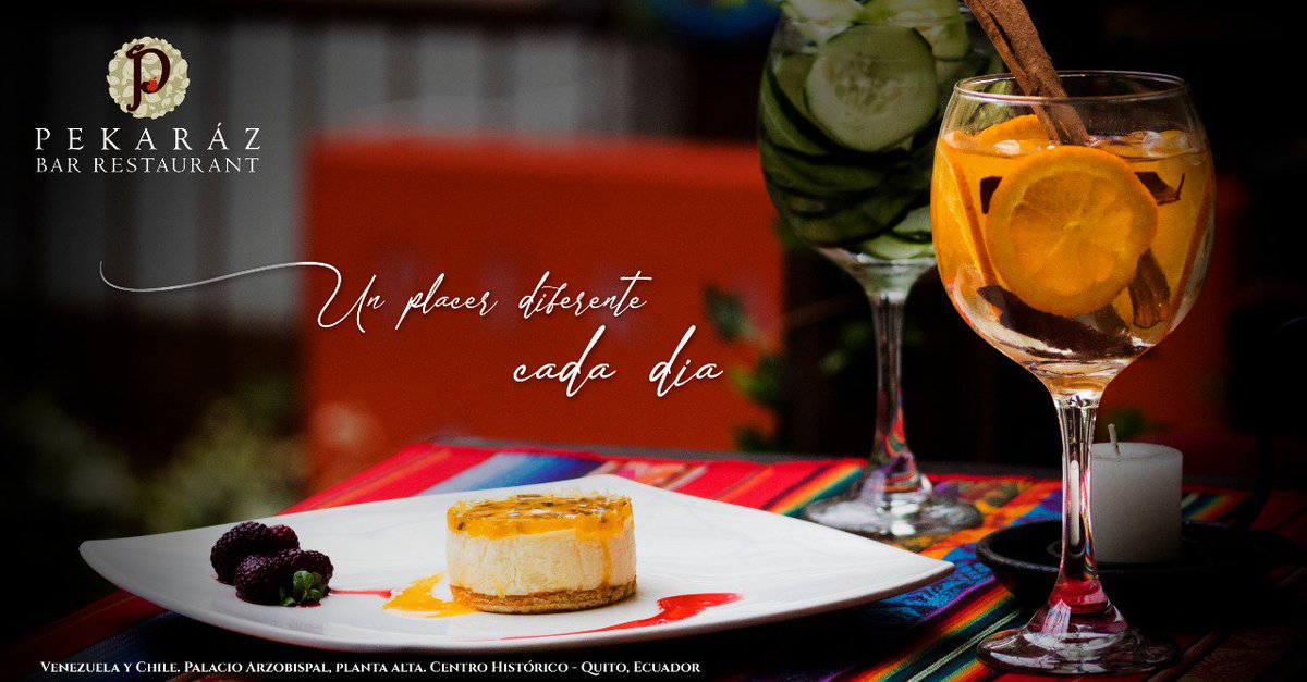 LaVidQuito's tweet photo. #Pekaráz Un placer diferente para cada día! Si vienes al centro...ven a peKar ❤🍸 #restaurantepekaraz #tulugarenelcentrohistorico #tripadvisor #placetovisit #visitecuador🇪🇨 Chile y Venezuela C.C. Palacio Arzobispal 2do. Piso. Plaza Grande #quito Te esperamos!! https://t.co/8RUIdi5PHP