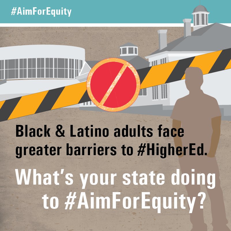 EdTrust's tweet photo. Advocates, our latest guide provides tools for you to push your policymakers to acknowledge & address inequity in your state’s #DegreeAttainment goal https://t.co/ZZjYy2KEBy #AimForEquity https://t.co/VtyPyPkR4B