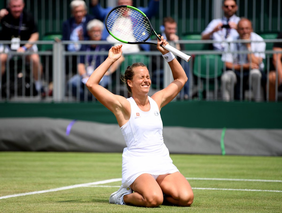 Mike_Harrison69's tweet photo. What a terrific win for #strycova #Wimbledon very talented player. Well deserved. Hopefully one to watch in semis. https://t.co/G06VaR1JXM