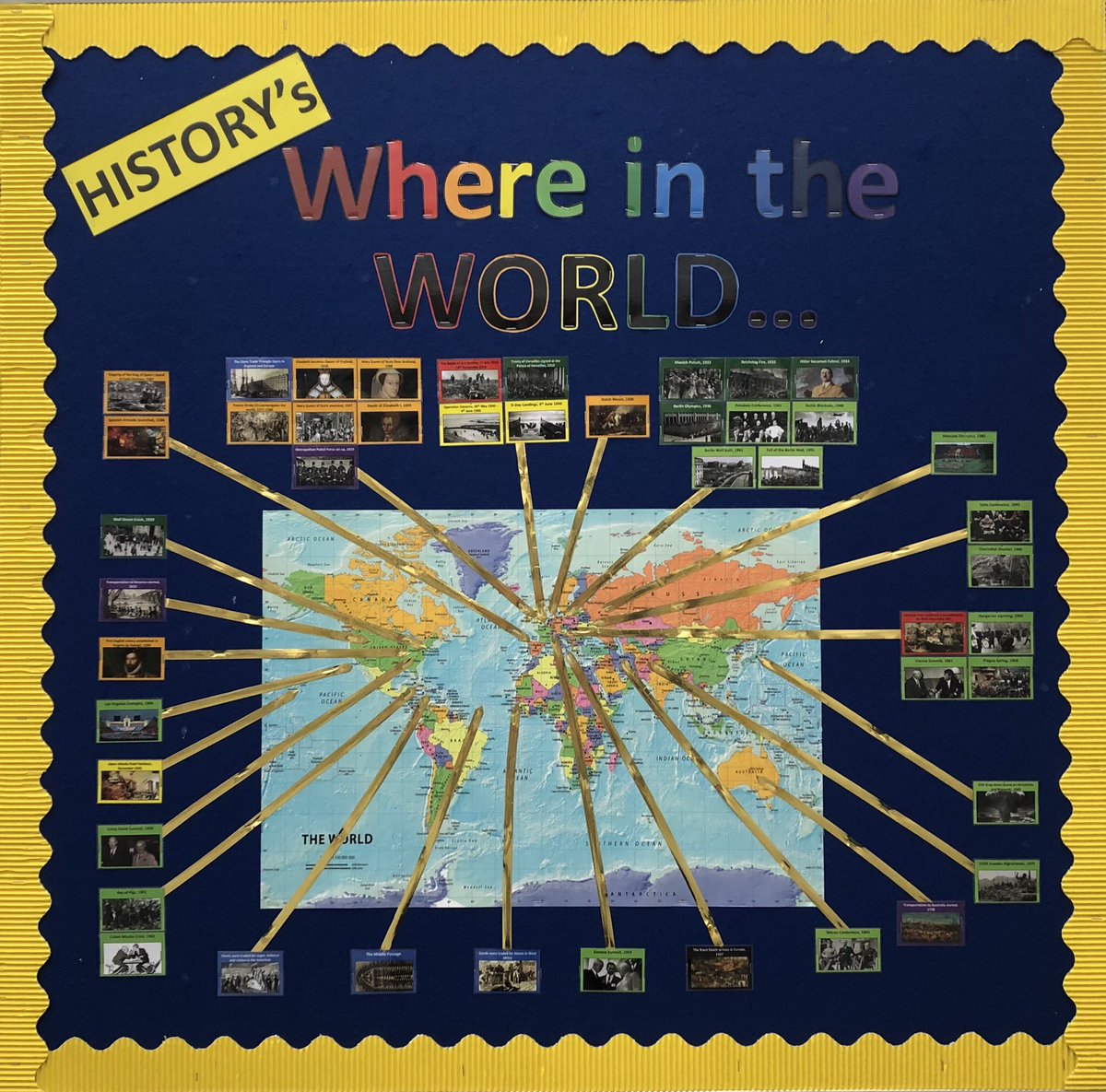 Sharkey_History's tweet photo. And so the displays continue to go up! This time itβs #WhereInTheWorld... Combining #History with #Geography to create this masterpiece (if I donβt say so myself!!!) #DisplaySeason https://t.co/LZRHup98qL