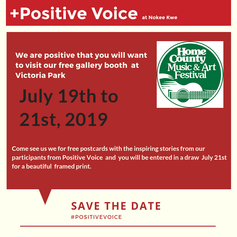 _PositiveVoice's tweet photo. @_PositiveVoice is excited to have a booth at the @HomeCountyFest July 19-21 in Victoria park.
Please spread the word and come visit us!
We would like to extend our thanks to the @ONTrillium because of your support we are able to attend events like this. https://t.co/ucUdIhQJ2r