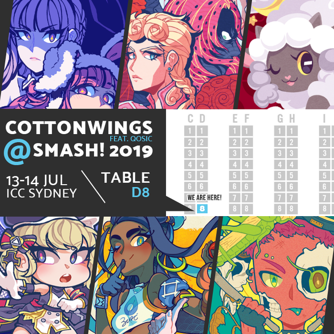 COTTONWINGS feat. @qosicart [D8] happening this #smashcon ✨ Here's the catalogue featuring the merch I'm bringing, see you this weekend! 