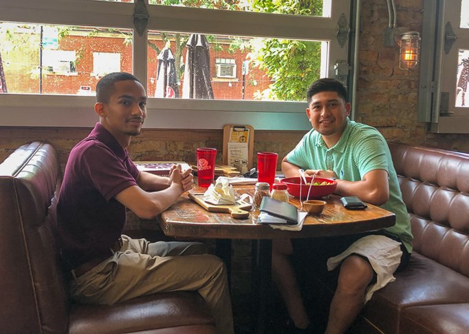 HolyTrinityChi's tweet photo. "My mentor and employer have always been patient with me, helping me understand something new. My mentor [Jerry Silva '11, pictured] has given me advice that gives me confidence in the office." (3/3) #HTExcellence #HumansofHT https://t.co/sM0N7MXq58