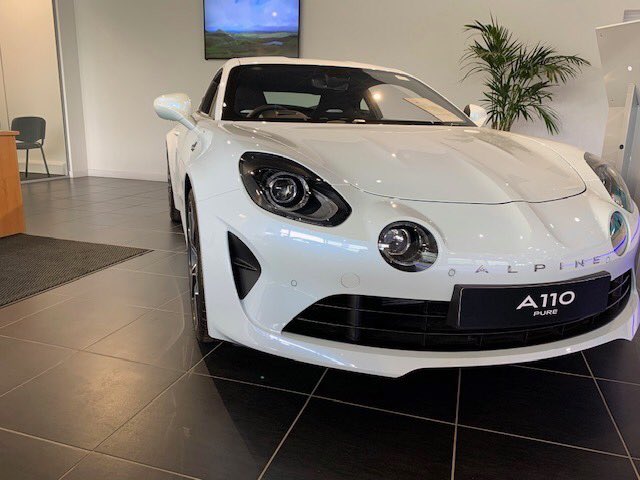 AlpineCentre's tweet photo. High spec #AlpineA110 Pure, ready for immediate delivery.

Featuring:
◽18" Grey diamond turned Serac alloy wheels 
◽Sports exhaust 
◽Premium Focal audio system 
◽ #Alpine blue brake calipers.
£525.29 per month with 5.9% APR Representative: https://t.co/USMge0Pvij #AlpineCars https://t.co/yVfQcrCSqy