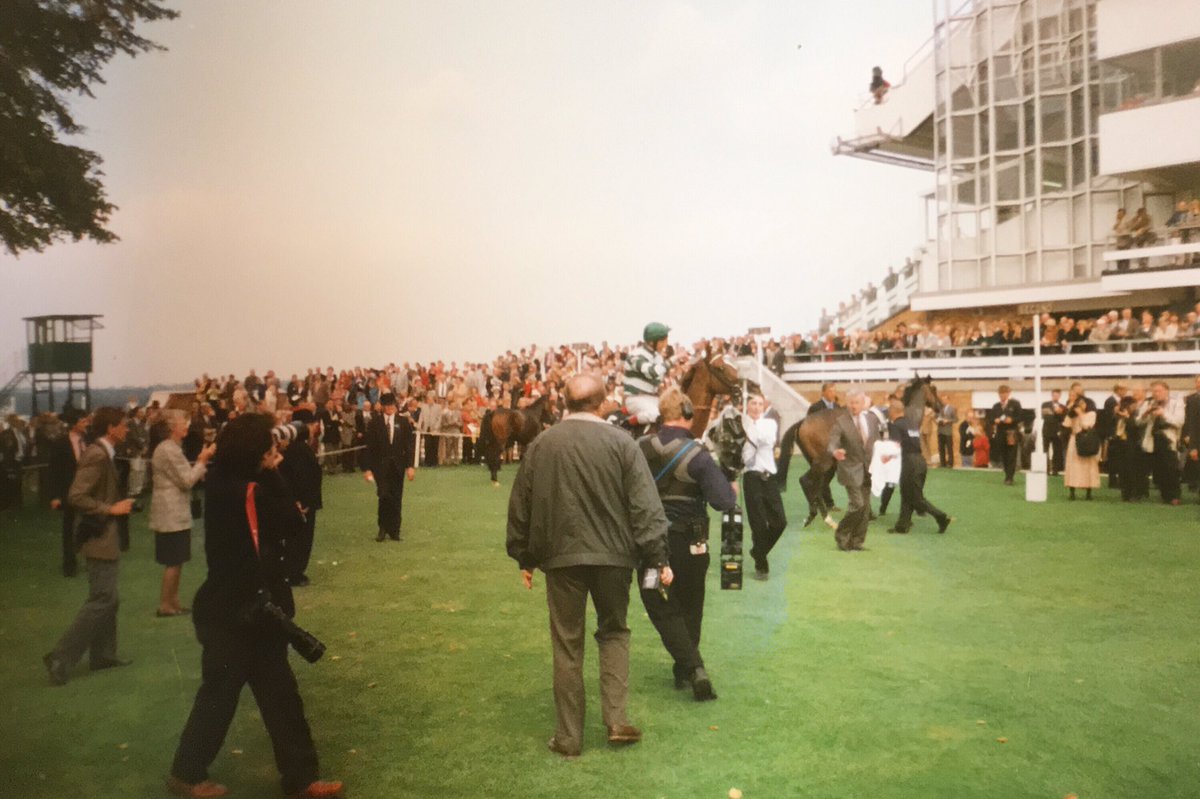 stevechalles's tweet photo. Archive OB pics: BBC OB team at #Ascot in late 1990’s - tight squeeze for Type 8 Scanner, other vehicles across road in car park and the old grandstand / winners enclosure #BBCOB https://t.co/8wWlrcGh2A