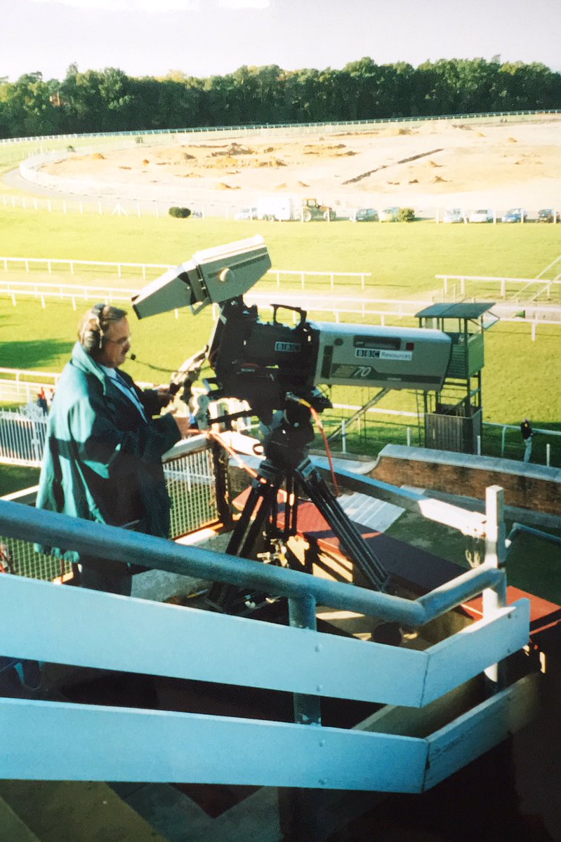 stevechalles's tweet photo. Archive OB pics: BBC Outside Broadcasts at #Ascot in 2003 (with the old grandstand and winners enclosure) - pic 2 with a youthful @RishiPersad1 and pic 4 has the @ACSMediaUK Tracker sporting the Channel 4 Racing plates. #BBCOB https://t.co/77vn5VEWGO