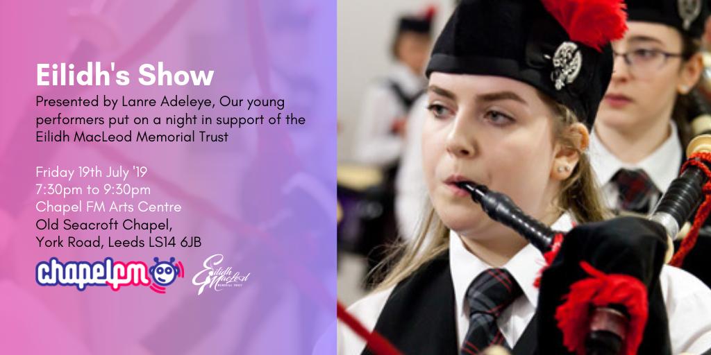 ChapelFM's tweet image. On 22nd May 2017, 22 people lost their lives to an act of terror. Join us on 19th July 2019 for Eilidh&apos;s Show, raising money for @EilidhsTrust, remembering the victims of the #Manchester Attacks, go to buff.ly/2JhpOUV for more info and tickets. #TeamEilidh #LoveBeatsAll