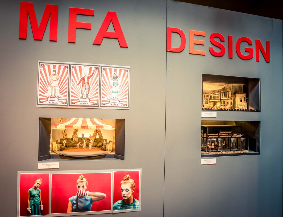 TheLirAcademy's tweet photo. Are you in for any of our shows tonight? Don't forget to take some time to check the #DesignExhibition2019 featuring work from the MFA Stage Design students. Ends tomorrow! #Gradfest2019 https://t.co/rtdSGWKQMd