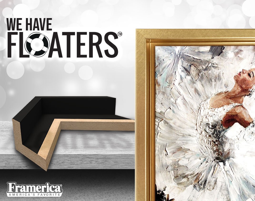 FramericaCorp's tweet image. Announcing Framerica's Floater Frames!  Now available in Gallery Black, Gallery White, Swirled Gold &amp;amp; Swirled Silver. bit.ly/324t7Yi

#FloaterFrames #canvasframe #framing #framedart #pictureframes #frames #framedartwork #moulding #homedecor #decor #interioresign