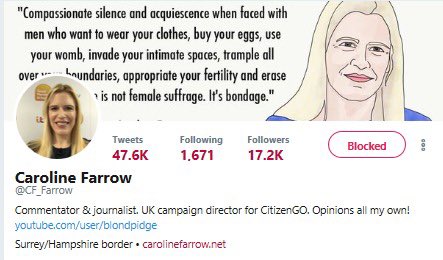 While her own crowdfunding endeavours didn’t raise much, Caroline Farrow has now been appointed Campaign Director for  @CitizenGO - Notorious for being a source of ‘dark money’ from Europe into the UK   https://www.irishexaminer.com/breakingnews/specialreports/special-report--far-right-in-ireland-dark-money-and-the-price-of-democracy-929727.htmlBuilding a direct link with anti-trans campaigners