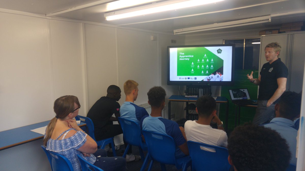 CAMP KCL: the new <a href="/AFCWimbledon/">AFC Wimbledon</a> 1st year scholars are going through their <a href="/LFEonline/">League Football Education</a> induction with <a href="/tjapalmer/">Tom Palmer</a> to ensure they know what their 2 year ASE Framework looks like.