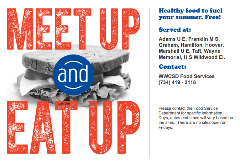 WWCSD's tweet image. Join us for Meet Up &amp;amp; Eat Up! Call Food Services for more details and times for each school.