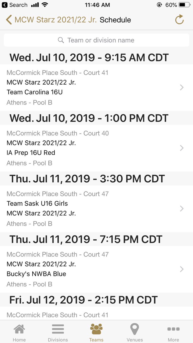 MCW 2021/22 Jr. TOC Nike Nationals Chicago Schedule