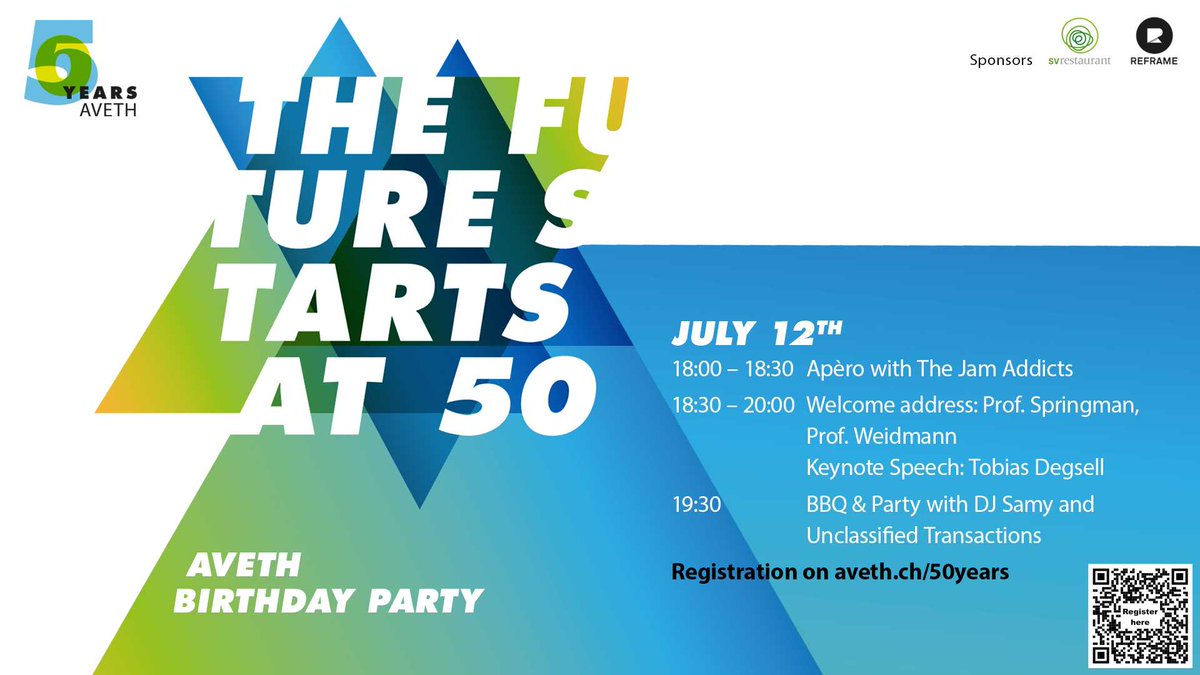 AVETH (@av_eth) on Twitter photo We are celebrating our 50th #anniversary <a href="/ETH/">ETH Zürich</a>! 🥳🍾🥂🥮 Join us in HG Audi Max at 18:00 this Friday! Exciting talks by our rector <a href="/springman_sarah/">Sarah Springman #MentalHealthMatters</a>, our VP for HR&Ressources Prof. Weidmann and our keynote speaker <a href="/tobiasdegsell/">Tobias Degsell</a>. #BBQ included! Sign up here: ethz.doodle.com/poll/643sywmv7… We are celebrating our 50th #anniversary <a href="/ETH/">ETH Zürich</a>! 🥳🍾🥂🥮 Join us in HG Audi Max at 18:00 this Friday! Exciting talks by our rector <a href="/springman_sarah/">Sarah Springman #MentalHealthMatters</a>, our VP for HR&Ressources Prof. Weidmann and our keynote speaker <a href="/tobiasdegsell/">Tobias Degsell</a>. #BBQ included! Sign up here: ethz.doodle.com/poll/643sywmv7…