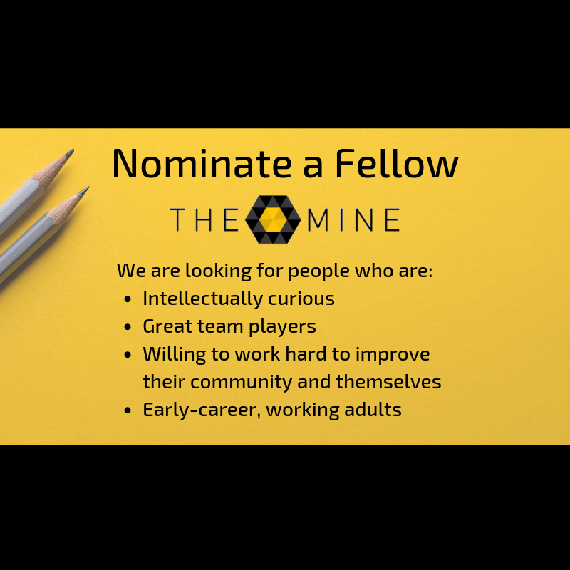 TheMineTulsa's tweet photo. Know someone who's passionate about Tulsa? Nominate a Fellow today! They will receive a personalized invitation to apply, plus the chance to meet one-on-one with staff to learn more. https://t.co/FoIlooqLek https://t.co/bOzKFGZp8L