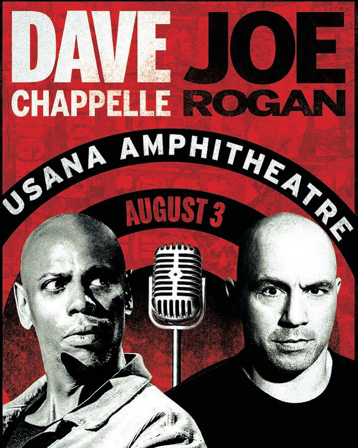 MIX1051Utah's tweet photo. ICYMI: @DaveChappelle &amp; @joerogan are coming to #USANAAMP Saturday August 3rd! 

Win a pair of tix before they go on sale on our Instagram &amp; Facebook right now! https://t.co/XI6W8Wb4FC