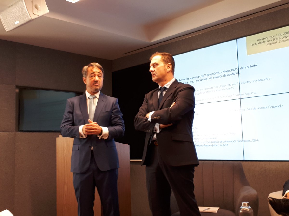 JavierJUgarte's tweet photo. #ArbitrationEuropeanAssociation CEO @JavierIscar and International Partner #AndersenTaxLegal #IñigoRodríguezSastre present new #ArbitrationLittleOpen to take place every month at best national and international #Madrid legal offices on specific topics today #TechnologicalProjects https://t.co/H6QcTN3pTR