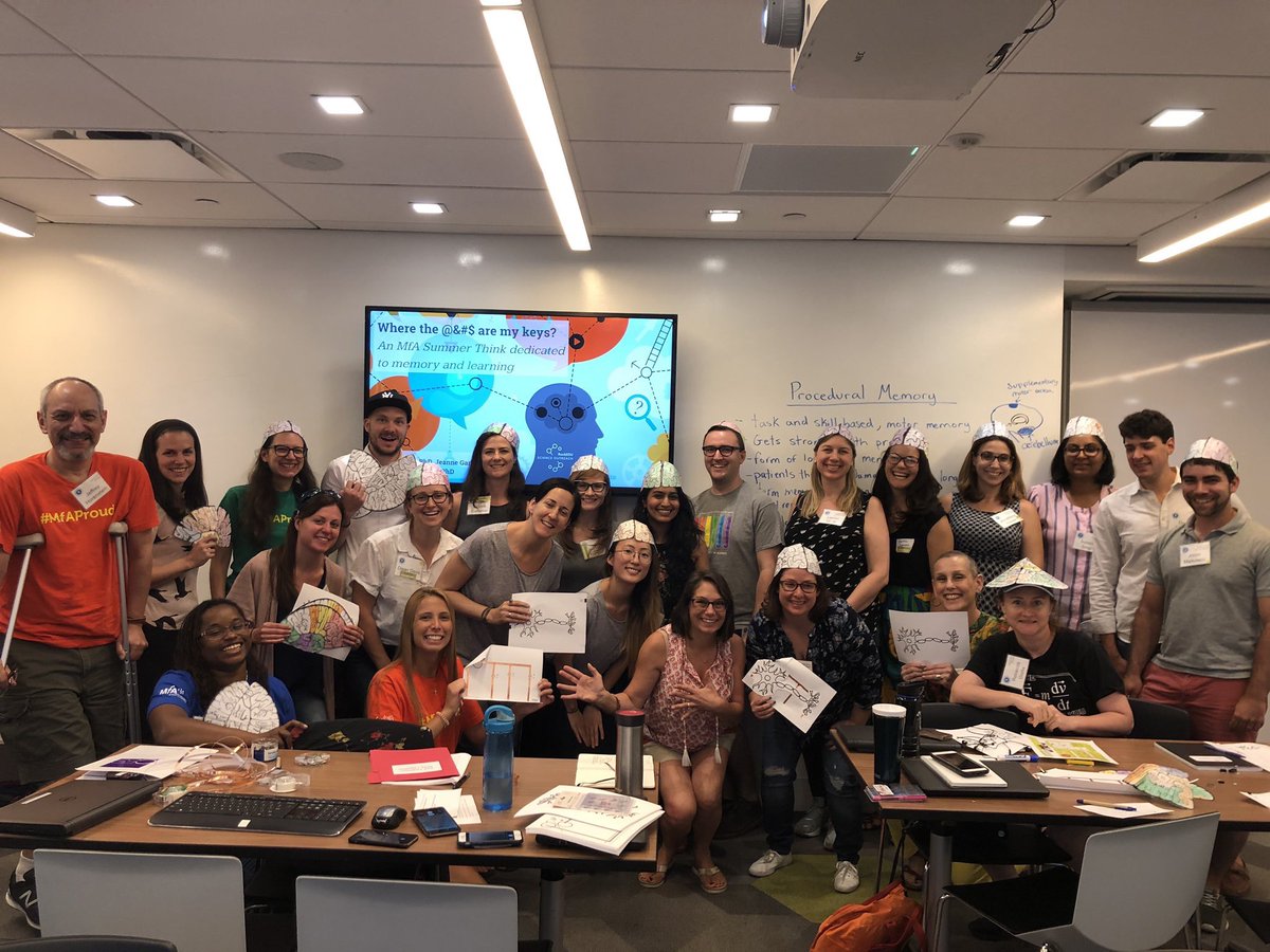 ampacura's tweet photo. Learning about memory, learning &amp; neuroscience and showing off our brains &amp; neurons at the @MathforAmerica Summer Think Deep Dive session, “Where the @&amp;#$ Are My Keys?” #mtbos #iteachmath #mfasummerthink #powerofmfa #teaherlife #summer #mathforamerica #summer2019 #teacherlife https://t.co/y2Tsnruspj